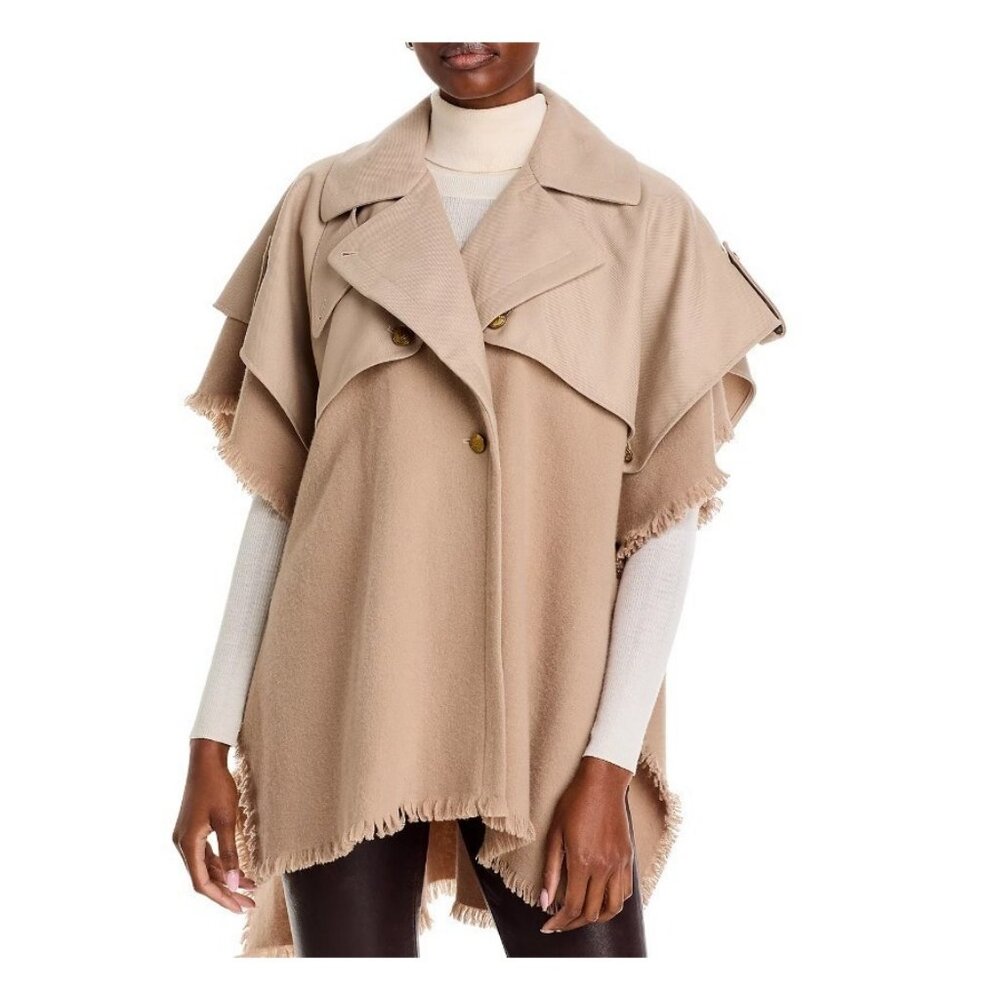 RAG & BONE trench wool women's poncho -BISCUIT / TAN - One size
